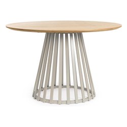 CILLIAN Tavolo Fisso Warm grey e Natural (120cm)