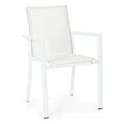 Sedia con braccioli alluminio, textilene KONNOR Bianco 0662740