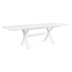 Tavolo da esterno alluminio KENYON Allungabile Bianco (180-240x100x76cm) 0663235