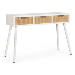 CHARLEY Consolle Bianco e Naturale (110cm) Mobile KIT