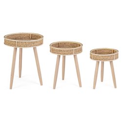 CLEVON TO Set tavolini Naturale