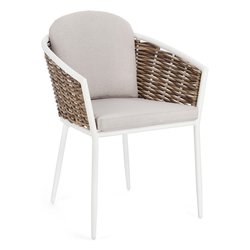 Sedia con braccioli alluminio, fibra sintetica MARIBELA Bianco 0663123