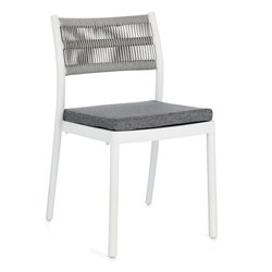 Sedia da esterno polipropilene, poliestere ALVIN Bianco e Grigio chiaro 0650001