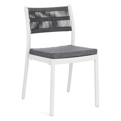 Sedia da esterno polipropilene, poliestere ALVIN Bianco e Grigio scuro 0650002