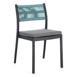 Sedia da esterno polipropilene, poliestere ALVIN Antracite e Avio 0650005