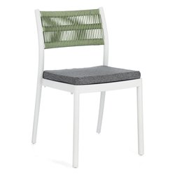 Sedia da esterno polipropilene, poliestere ALVIN Bianco e Verde 0650000