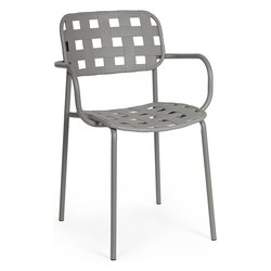 Sedia con braccioli acciaio, polipropilene CLOVER Grigio 0650036