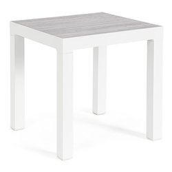 Tavolino da esterno alluminio KLEDI Bianco (50x50x46cm) 0663341