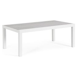 Tavolino da esterno alluminio KLEDI Bianco (120x70x43cm) 0663340