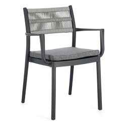 Sedia con braccioli polipropilene, poliestere ALVIN Antracite e Grigio chiaro 0650010