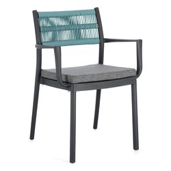 Sedia con braccioli polipropilene, poliestere ALVIN Antracite e Avio 0650011