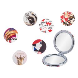 Specchio trucco portatile Double (7cm) PIN UP Assortito 42833