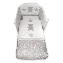 Piumone lettino set 4 pz STELLINE Rosa 120 95 06