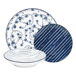 Servizio piatti Porcellana 18 pz GIUSY Blu Art 52