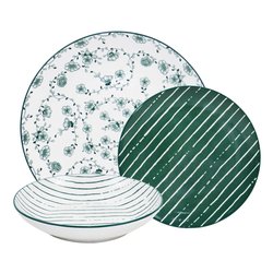 Servizio piatti Porcellana 18 pz GIUSY Verde Art 51