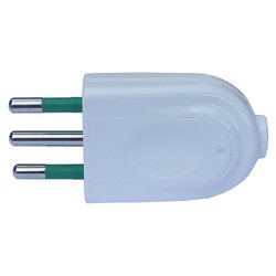 Spina elettrica 2P+T 10A standard italiano cavo assiale bianco 82510 E