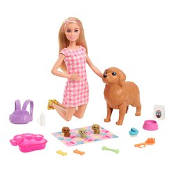 Bambola con cuccioli appena nati e accessori (30cm) BARBIE HCK76