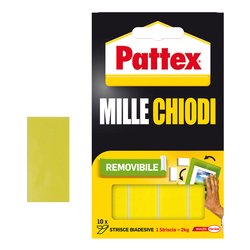 Nastro biadesivo striscia removibile 40x20 mm 10 pz MILLE CHIODI Bianco 1415614