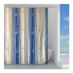 Tenda doccia in tessuto OLTREMARE (240x200 cm) Azzurro e Beige TTE 1306 2430